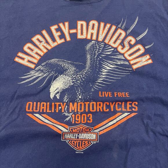 2013 Harley Davidson Tampa Bay Florida DBL Sided Size 2XL Blue Short SLV Tee - Picture 4 of 8